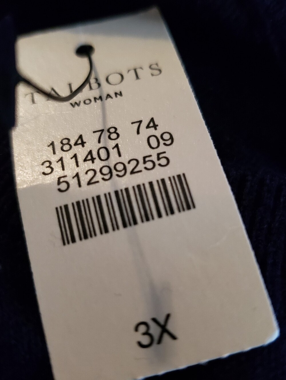 Talbots Navy Crewneck Sweater with Pom-Pom Embroidery Size 3X - Picture 5 of 6